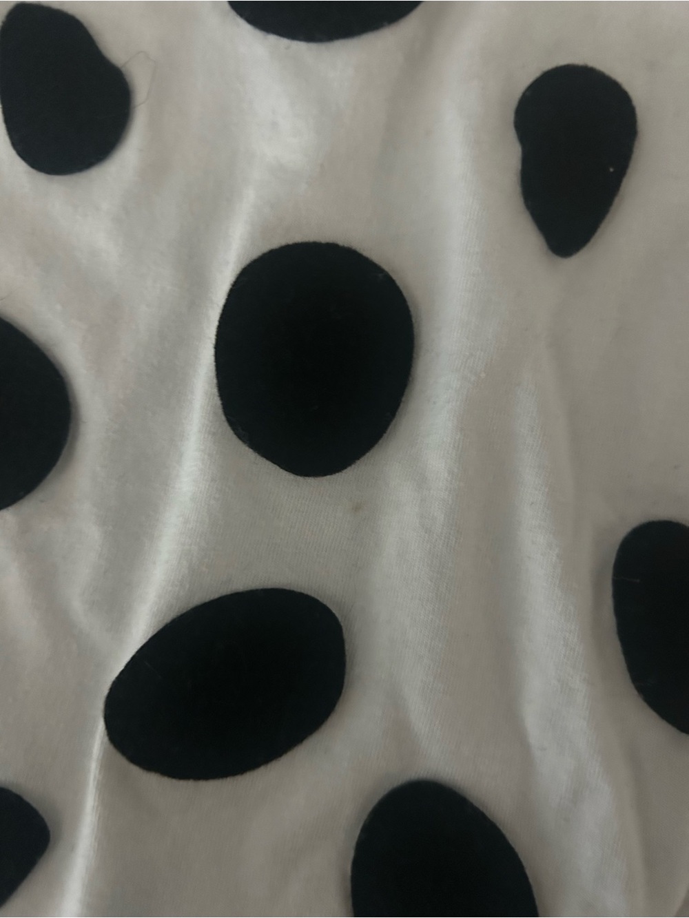 White Dalmatian Spot Graphic Tee with Faux Fur Ear Headband costume - Picture 3 of 5